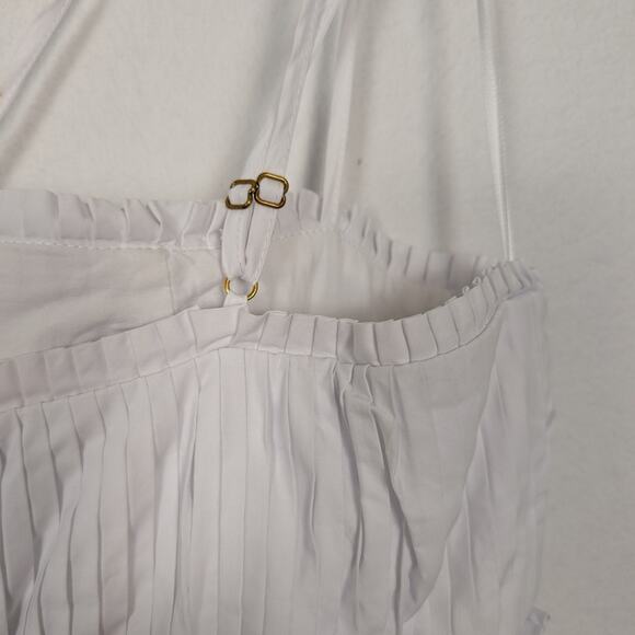 NICHOLAS Novi White Cotton Tiered Long Sun Dress Size 12 - Picture 5 of 11